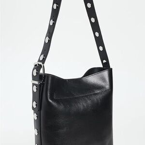 Madewell Studded Black Leather Essential Tote